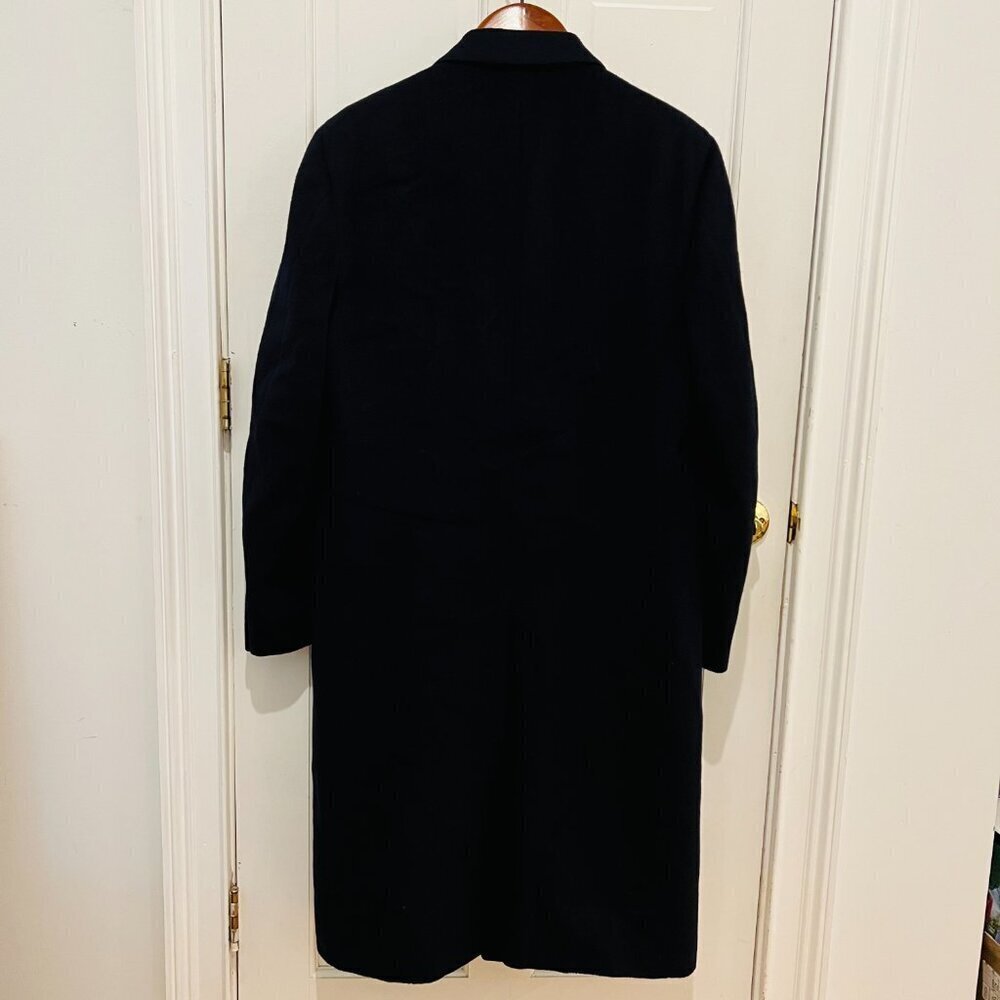 Lanvin Cashmere and Wool Double Breasted Peaked Lapel Men Coat Size 50 Navy Blue - Picture 9 of 16